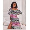 image:imageEkouaer Long Nightgown for Women Short Sleeve Sleepwear Plus Size Loungewear with Pockets M5XLEthnic Rose Red