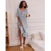 image:imageEkouaer Long Nightgown for Women Short Sleeve Sleepwear Plus Size Loungewear with Pockets M5XLGrey