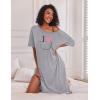 image:imageEkouaer Long Nightgown for Women Short Sleeve Sleepwear Plus Size Loungewear with Pockets M5XLGrey