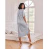 image:imageEkouaer Long Nightgown for Women Short Sleeve Sleepwear Plus Size Loungewear with Pockets M5XLGrey