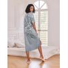 image:imageEkouaer Long Nightgown for Women Short Sleeve Sleepwear Plus Size Loungewear with Pockets M5XLGrey Floral