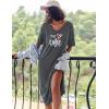 image:imageEkouaer Long Nightgown for Women Short Sleeve Sleepwear Plus Size Loungewear with Pockets M5XLMedium Grey