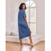 image:imageEkouaer Long Nightgown for Women Short Sleeve Sleepwear Plus Size Loungewear with Pockets M5XLNavy