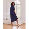 image:imageEkouaer Long Nightgown for Women Short Sleeve Sleepwear Plus Size Loungewear with Pockets M5XLNavy Blue