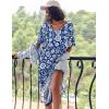 image:imageEkouaer Long Nightgown for Women Short Sleeve Sleepwear Plus Size Loungewear with Pockets M5XLNavy Blue Flower