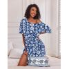 image:imageEkouaer Long Nightgown for Women Short Sleeve Sleepwear Plus Size Loungewear with Pockets M5XLNavy Blue Flower
