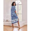 image:imageEkouaer Long Nightgown for Women Short Sleeve Sleepwear Plus Size Loungewear with Pockets M5XLNavy Blue Flower