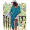 image:imageEkouaer Long Nightgown for Women Short Sleeve Sleepwear Plus Size Loungewear with Pockets M5XLPeacock Blue