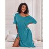 image:imageEkouaer Long Nightgown for Women Short Sleeve Sleepwear Plus Size Loungewear with Pockets M5XLPeacock Blue