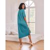 image:imageEkouaer Long Nightgown for Women Short Sleeve Sleepwear Plus Size Loungewear with Pockets M5XLPeacock Blue