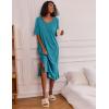 image:imageEkouaer Long Nightgown for Women Short Sleeve Sleepwear Plus Size Loungewear with Pockets M5XLPeacock Blue