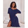 image:imageEkouaer Long Nightgown for Women Short Sleeve Sleepwear Plus Size Loungewear with Pockets M5XLPure Navy Blue