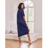 image:imageEkouaer Long Nightgown for Women Short Sleeve Sleepwear Plus Size Loungewear with Pockets M5XLPure Navy Blue