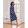 image:imageEkouaer Long Nightgown for Women Short Sleeve Sleepwear Plus Size Loungewear with Pockets M5XLStar Print