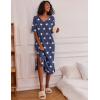 image:imageEkouaer Long Nightgown for Women Short Sleeve Sleepwear Plus Size Loungewear with Pockets M5XLStar Print