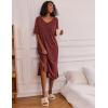 image:imageEkouaer Long Nightgown for Women Short Sleeve Sleepwear Plus Size Loungewear with Pockets M5XLWine Red