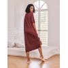 image:imageEkouaer Long Nightgown for Women Short Sleeve Sleepwear Plus Size Loungewear with Pockets M5XLWine Red