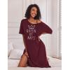 image:imageEkouaer Long Nightgown for Women Short Sleeve Sleepwear Plus Size Loungewear with Pockets M5XLWine Red Crown