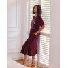 image:imageEkouaer Long Nightgown for Women Short Sleeve Sleepwear Plus Size Loungewear with Pockets M5XLWine Red Crown