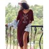 image:imageEkouaer Long Nightgown for Women Short Sleeve Sleepwear Plus Size Loungewear with Pockets M5XLWine Red Crown