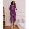 image:imageEkouaer Long Nightgown for Women Short Sleeve Sleepwear Plus Size Loungewear with Pockets M5XLWineberry Heart