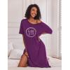 image:imageEkouaer Long Nightgown for Women Short Sleeve Sleepwear Plus Size Loungewear with Pockets M5XLWineberry Heart