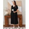 image:imageEkouaer Long Nightgowns for Women Short Sleeve House Dress with Pockets Full Length Loungewear S3XLBlack