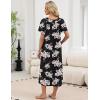 image:imageEkouaer Long Nightgowns for Women Short Sleeve House Dress with Pockets Full Length Loungewear S3XLBlack Pink Flower
