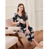 image:imageEkouaer Long Nightgowns for Women Short Sleeve House Dress with Pockets Full Length Loungewear S3XLBlack Pink Flower