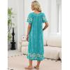 image:imageEkouaer Long Nightgowns for Women Short Sleeve House Dress with Pockets Full Length Loungewear S3XLBlue Floral