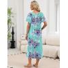 image:imageEkouaer Long Nightgowns for Women Short Sleeve House Dress with Pockets Full Length Loungewear S3XLBlue Flower
