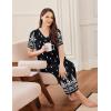 image:imageEkouaer Long Nightgowns for Women Short Sleeve House Dress with Pockets Full Length Loungewear S3XLFloral Black