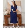 image:imageEkouaer Long Nightgowns for Women Short Sleeve House Dress with Pockets Full Length Loungewear S3XLNavy Blue