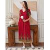 image:imageEkouaer Long Nightgowns for Women Short Sleeve House Dress with Pockets Full Length Loungewear S3XLPeacock Feather