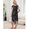 image:imageEkouaer Long Nightgowns for Women Short Sleeve House Dress with Pockets Full Length Loungewear S3XLPnik Flower