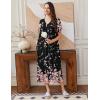 image:imageEkouaer Long Nightgowns for Women Short Sleeve House Dress with Pockets Full Length Loungewear S3XLPnik Flower