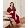 image:imageEkouaer Long Nightgowns for Women Short Sleeve House Dress with Pockets Full Length Loungewear S3XLWine Red