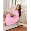 image:imageEkouaer Long Nightgowns for Women Short Sleeve Sleepshirt Button Sleep Dress with PocketsPink