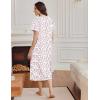 image:imageEkouaer Long Nightgowns for Women Short Sleeve Sleepshirt Button Sleep Dress with PocketsPink Flower