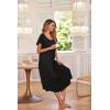 image:imageEkouaer Long Nightgowns for Women with Pockets Short Sleeves Moo Moos for Women Casual Maxi Dress House Dresses SXXXLBlack
