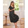 image:imageEkouaer Long Nightgowns for Women with Pockets Short Sleeves Moo Moos for Women Casual Maxi Dress House Dresses SXXXLBlack Butterfly Flower