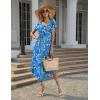 image:imageEkouaer Long Nightgowns for Women with Pockets Short Sleeves Moo Moos for Women Casual Maxi Dress House Dresses SXXXLBlue Flowers