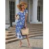 image:imageEkouaer Long Nightgowns for Women with Pockets Short Sleeves Moo Moos for Women Casual Maxi Dress House Dresses SXXXLBohemian Blue
