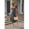 image:imageEkouaer Long Nightgowns for Women with Pockets Short Sleeves Moo Moos for Women Casual Maxi Dress House Dresses SXXXLDrak Grey