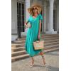 image:imageEkouaer Long Nightgowns for Women with Pockets Short Sleeves Moo Moos for Women Casual Maxi Dress House Dresses SXXXLGreen