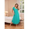 image:imageEkouaer Long Nightgowns for Women with Pockets Short Sleeves Moo Moos for Women Casual Maxi Dress House Dresses SXXXLGreen