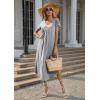 image:imageEkouaer Long Nightgowns for Women with Pockets Short Sleeves Moo Moos for Women Casual Maxi Dress House Dresses SXXXLLight Grey