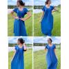 image:imageEkouaer Long Nightgowns for Women with Pockets Short Sleeves Moo Moos for Women Casual Maxi Dress House Dresses SXXXLNavy