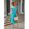 image:imageEkouaer Long Nightgowns for Women with Pockets Short Sleeves Moo Moos for Women Casual Maxi Dress House Dresses SXXXLPeacock Blue