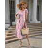 image:imageEkouaer Long Nightgowns for Women with Pockets Short Sleeves Moo Moos for Women Casual Maxi Dress House Dresses SXXXLPink Flower